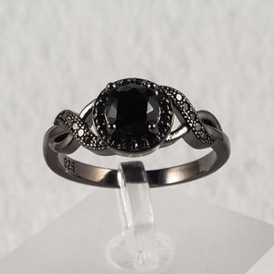 18k Over Sterling Black Ring